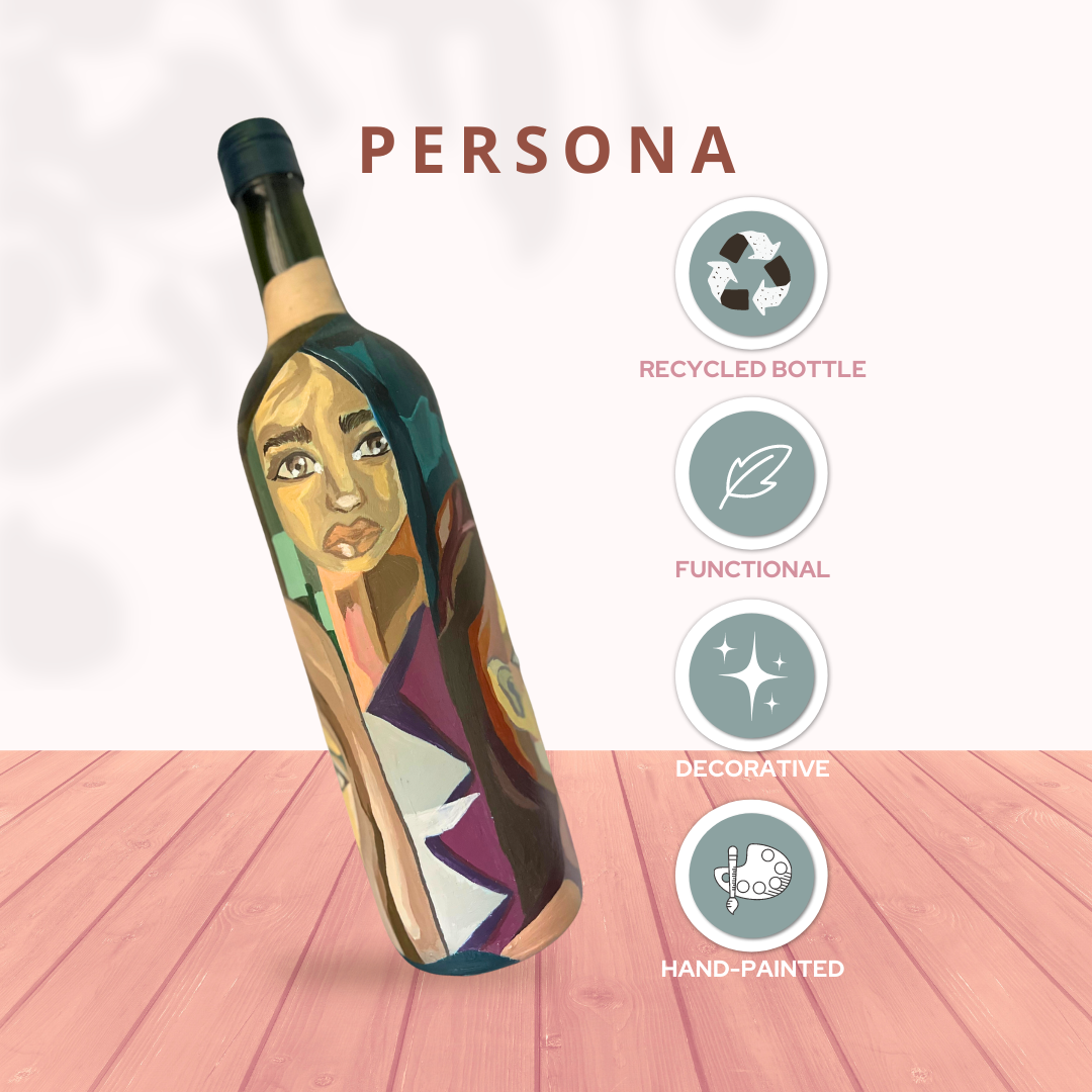 Hand-painted Yellow Tail Wine Bottle (Persona)