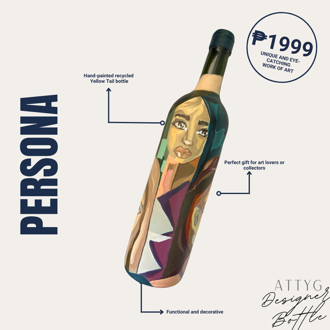 Hand-painted Yellow Tail Wine Bottle (Persona)